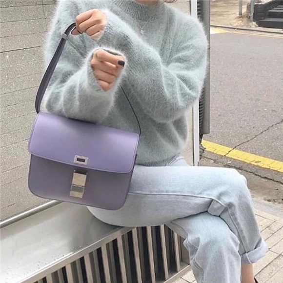 Fuzzy sweater eyelash ice blue womens long sleeve top crewneck - Picture 3 of 3